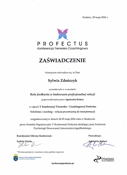 15 Rola feedbacku w budowaniu profesjonalnej relacji