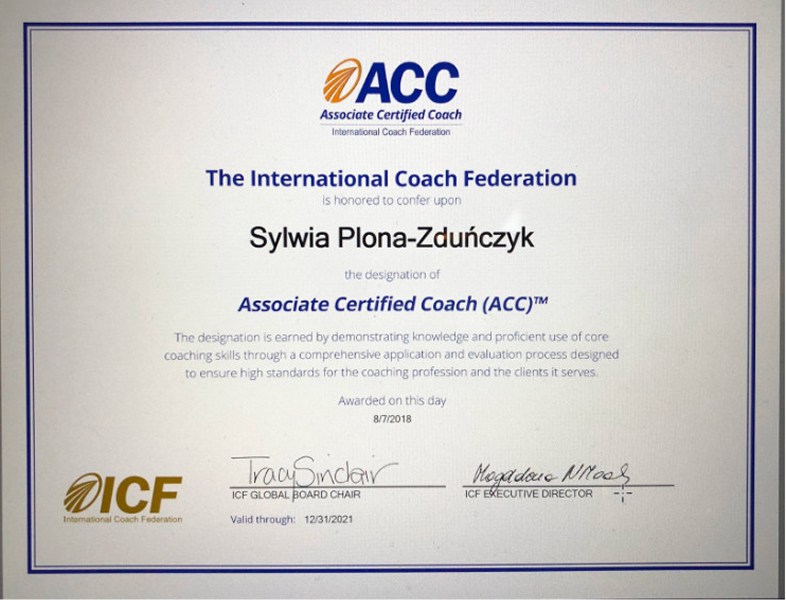 2 ACC ICF certyfikat